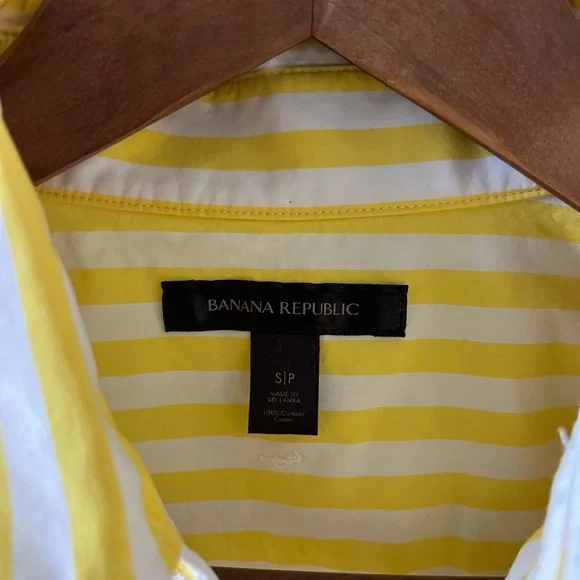 Yellow Striped button up - Picture 3 of 5